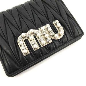 ミュウミュウ miumiu 財布 二つ折り マテラッセ ビジュー レザー