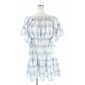 スナイデル Snidel 18ss フリル袖チェックワンピース ミニ 半袖 F 白 黒 Ys Os レディース 170 ベクトルパーク