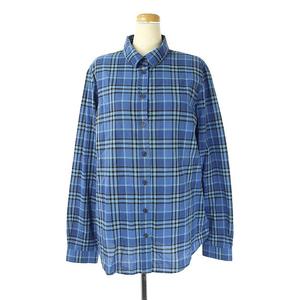 【ほぼ新品】Burberry Brit 青系チェック長袖シャツ バーバリーブリット BURBERRY BRIT チェック柄シャツ 長袖 コットン M