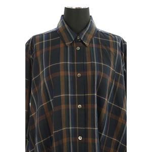 スピック スパン Spick Span ss タータンチェックフレアシャツワンピース ロング 長袖 前開き F 紺 茶 Es Os レディース 170 ベクトルパーク