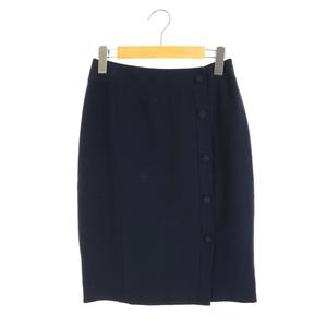 シャネル CHANEL ココマークボタンラップスカート 膝丈 タイト ウール