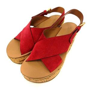 美品✨クロエ 36/23㎝ レザー ストラップ サンダル コルク 厚底 ベージュ 美品✨クロエ 36/23㎝ レザー ストラップ サンダル コルク 厚底