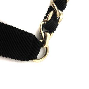 シャネル CHANEL リボンベルト ココマーク チェーン G20C 黒 ブラック  
