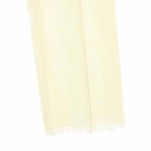 シャネル CHANEL 裾フリンジ パンツ ストレート 34 白 ホワイト /HK