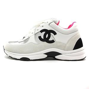シャネル CHANEL トレーナーズ スニーカー ローカット スエード レザー 
