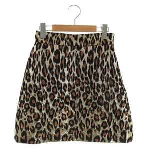 マイミシェル 邪魔くさく USA製 レオパード柄 ミニスカート S ベージュ  
