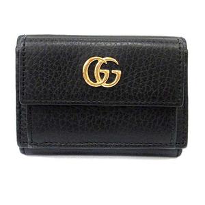 グッチ GUCCI 財布 三つ折り GGマーモント レザー 黒 ブラック