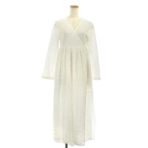 未使用品 トゥモローランド Tomorrowland フィル Fil 19ss コットンボイルカットワークカシュクールワンピース レース ロング 長袖 F 白 ホワイト Hs Os レディース 170 ベクトルパーク