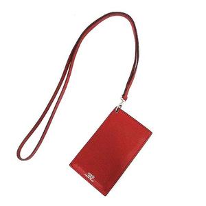 エルメス HERMES パスケース 定期入れ レザー ストラップ付き ロゴ □K