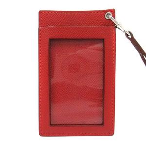 HERMES レザー名刺入れ レッド レッド（赤）系 HERMES(エルメス) カードケース・名刺入れ
