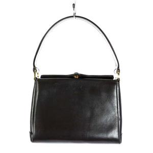 グッチ GUCCI オールドグッチ ハンドバッグ ワンハンドル ワンショルダー ターンロック スクエア ヴィンテージ レザー ダークブラウン /YO25 ■OH レディース