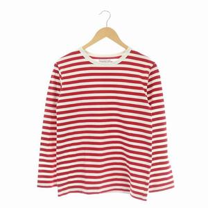 アニエスベー Agnes B コットン ボーダー カットソー Tシャツ プルオーバー 長袖 1 赤 白 レッド ホワイト Df Os メンズ 170 ベクトルパーク