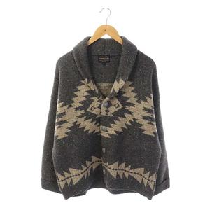 ペンドルトン PENDLETON 20AW ビーミングライフストア by BEAMS別注 ニットジャケット カーディガン ショールカラー 総柄 ウール F グレー ベージュ /HS ■OS メンズ