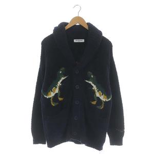 未使用品 ジェラートピケオム GELATO PIQUE HOMME 21AW パウダーダイナソーカウチン カーディガン ルームウェア M 紺 ネイビー /DF ■OS メンズ