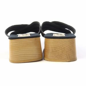 エルメス HERMES サンダル ミュール フールトゥ ウッドソール 37 23.5