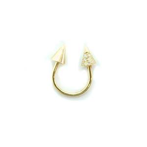 アーカー AHKAH リベットハング ピアス 片耳用 K18 YG ダイヤ 0.06ct 