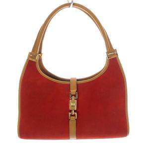 グッチ GUCCI ジャッキー ハンドバッグ スエード レザー オレンジ 002 