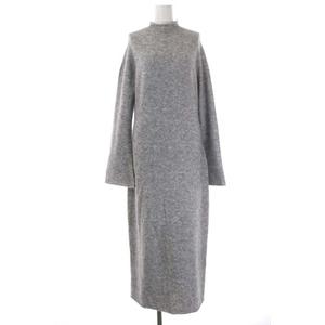 セオリー theory 20AW FINE AVALON SEAMLESS LS DR ニット ワンピース ロング 長袖 ハイネック タイト S グレー /ES ■OS レディース