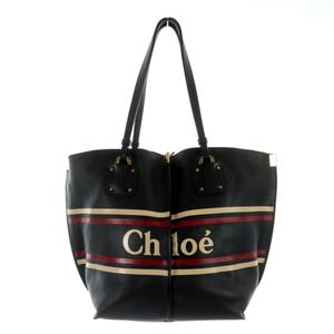 クロエ CHLOE VICKヴィック トートバッグ レザー 紺 ネイビー 赤