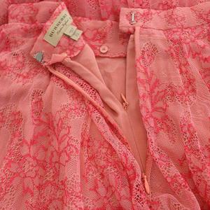 バーバリー BURBERRY プリーツ フラワーレース フレアスカート ロング  