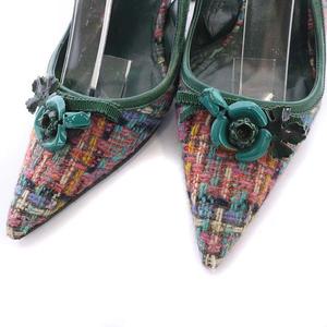 【MIU MIU】スリングバックパンプス ポインテッドトゥ ツイード ミュウミュウ miumiu ツイードスリングバックパンプス ポイン