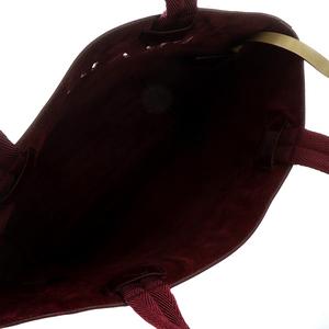 プラダ PRADA トートバッグ ロゴ型抜き レザー ベージュ ボルドー □OH