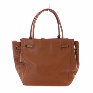 コーチ COACH トートバッグ ハンドバッグ レザー 茶 ブラウン 赤 