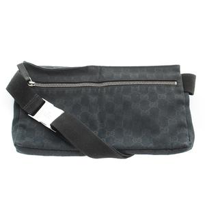 グッチ GUCCI GGキャンバス ウエストポーチ ボディバッグ ロゴ 黒 