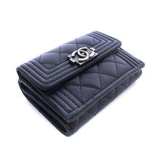 シャネル CHANEL ボーイシャネル スモールウォレット キャビアスキン 