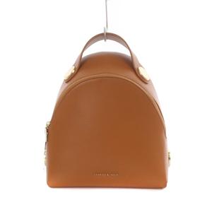 CHARLES & KEITH ブラウン リュック Dark Brown Octavia Front Flap Structured Backpack - CHARLES