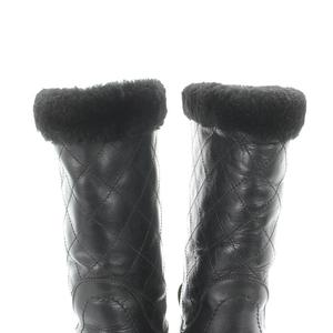 シャネル CHANEL ファー キルティングブーツ ロング レザー 35