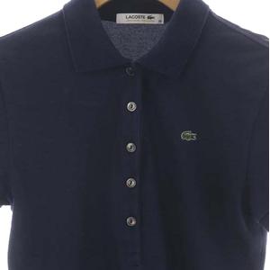 ラコステ LACOSTE ポロシャツ 半袖 ロゴ刺繍 プルオーバー 36 紺