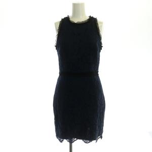 ミリー milly レースノースリーブワンピース 膝丈 タイト 2 黒 紺  