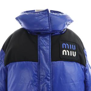 MIU MIU ダウンジャケット 青 黒 ミュウミュウ ミュウミュウ miumiu ダウンコート ダウンジャケット フード