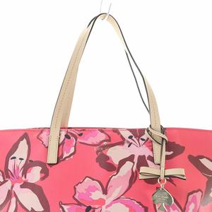 kate spade 花柄ハンドバッグ グレー/ピンク ケイトスペード KATE SPADE レザー 花柄 トートバッグ