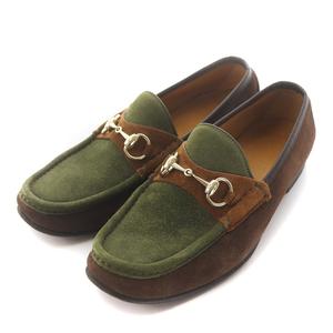美品　GUCCI グッチ　ホースビット　ローファー　スエード　40 E ブラウン GUCCI グッチ ホースビット ローファー 111 6030 ダークブラウン