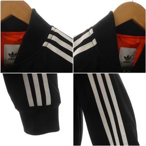 adidas アディダス 黒　ブラック　3本ライン　ブルゾン　MA1 MA-1 レディース ブルゾン アディダス ボンバージャケット 3本