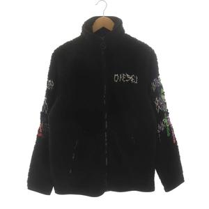 ディーゼル DIESEL ボアブルゾン ジャケット ジップアップ 刺繍 S 黒 