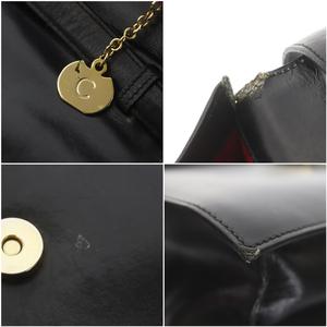 セリーヌ CELINE サークルロゴ ショルダーバッグ レザー 黒