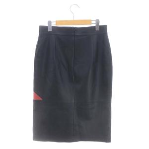 AKRIS ラムレザーデザインスカート レザースカート ボトムス フレアスカート ロングスカート 革