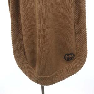 グッチ GUCCI GGロゴ タートルネック キャメル ニット ケープ ポンチョ 