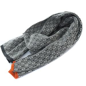 HERMES カシミヤマフラー グレー/ホワイトエルメスショール