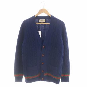 グッチ GUCCI ウェブ ストライプ付き ケーブルニット カーディガン 
