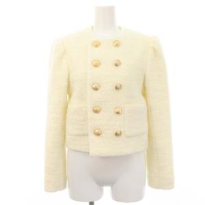 シーニュ cygne モコモコジャケット Mathis ノーカラー 金ボタン 
