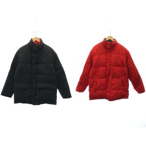 Ralph Lauren赤刺繍リバーシブルダウンジャケット ポロ バイ ラルフローレン Polo by Ralph Lauren ロゴ刺繍