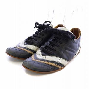 バリー BALLY スニーカー ドライビングシューズ レザー 37.5 24.5cm 黒 