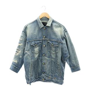 R13 アールサーティーンオーバーサイズ ダメージデニムジャケット L 