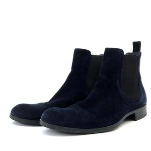 未使用品級 ジョルジオアルマーニ ブーツ スエード 本革 25 ネイビー ジョルジオアルマーニ GIORGIO ARMANI サイドゴアブーツ