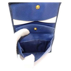 PRADA プラダ　二つ折り　財布　ネイビー　バイカラー　青 プラダ PRADA 財布 二つ折り バイカラー 紺 ネイビー 青 ブルー