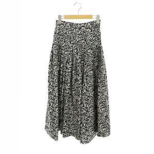 イレーヴ YLEVE プリーツ ロングスカート シルク プリント 0 XS  